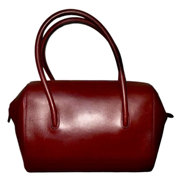 Cartier Vintage Leather Handbag Must De Cartier Bordeaux Burgundy Color - Picture 3 of 15
